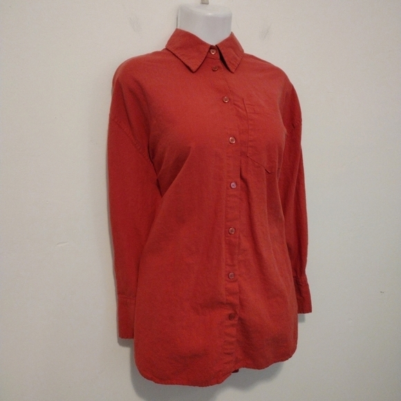 Zara - Salmon Button Front Shirt - Picture 4 of 12